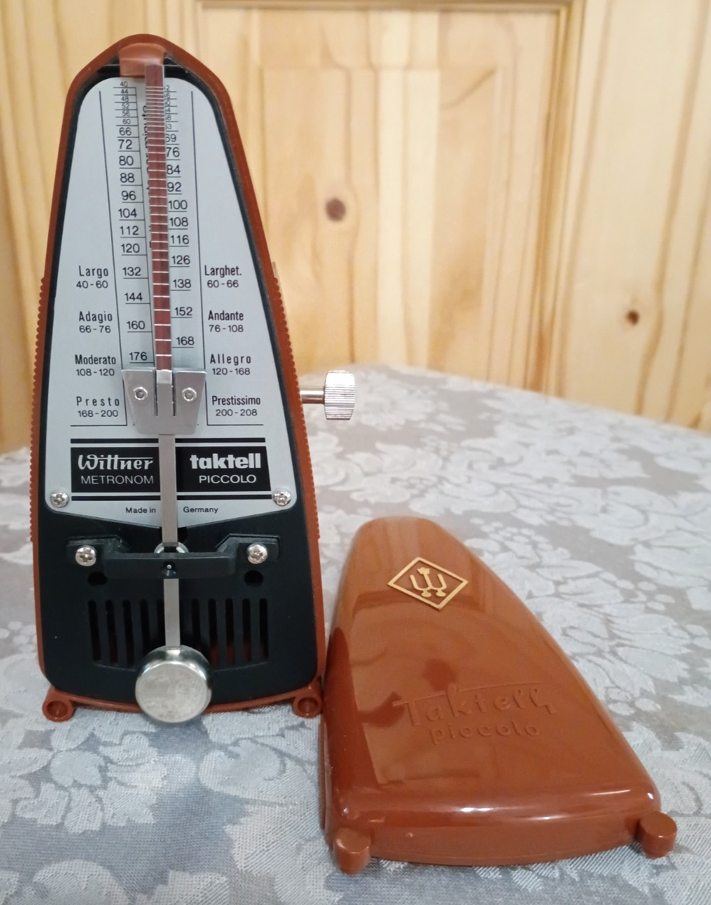 VTG Wittner Taktell Piccolo 6" Brown Metronome Germany Pocketsize WORKING
